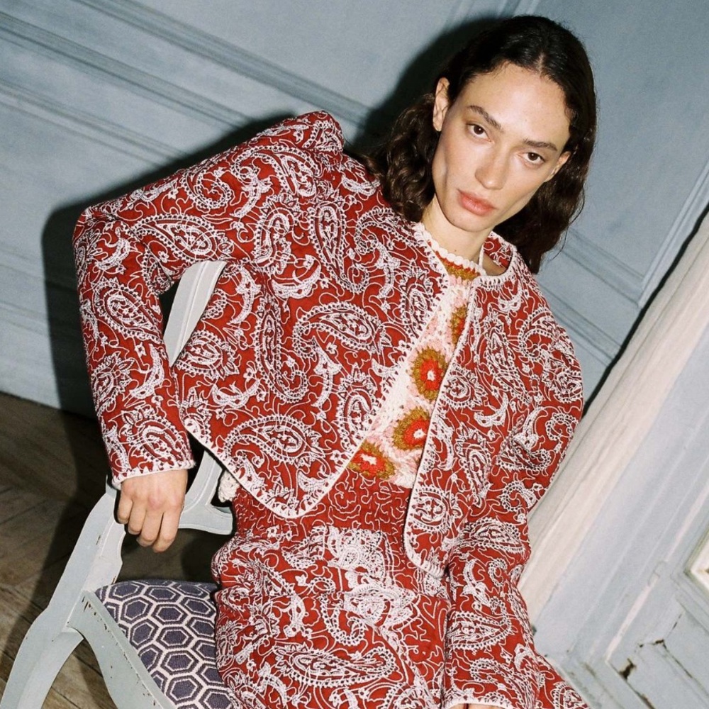 Sea New York Red Paisley cropped Jacket